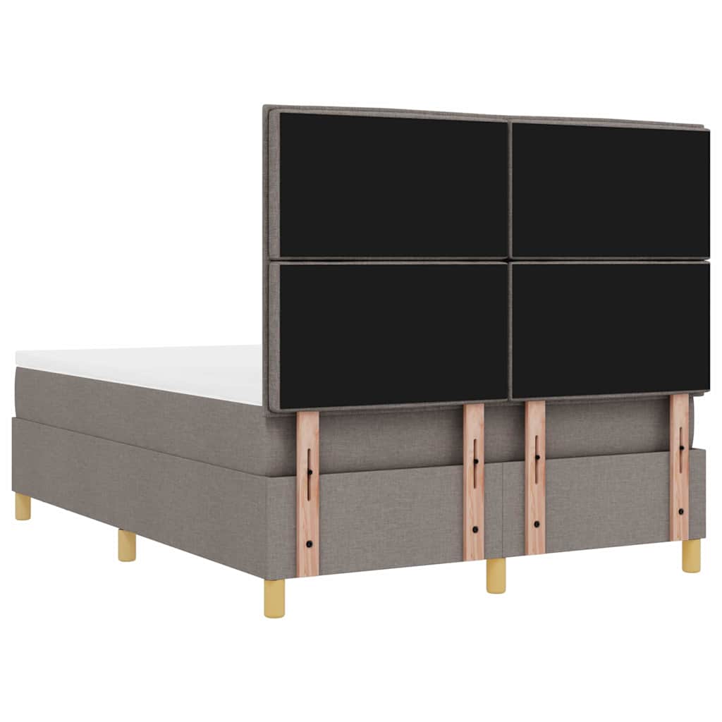 Box spring seng med hovedgærde Gråbrun 200 x 160 cm Stof