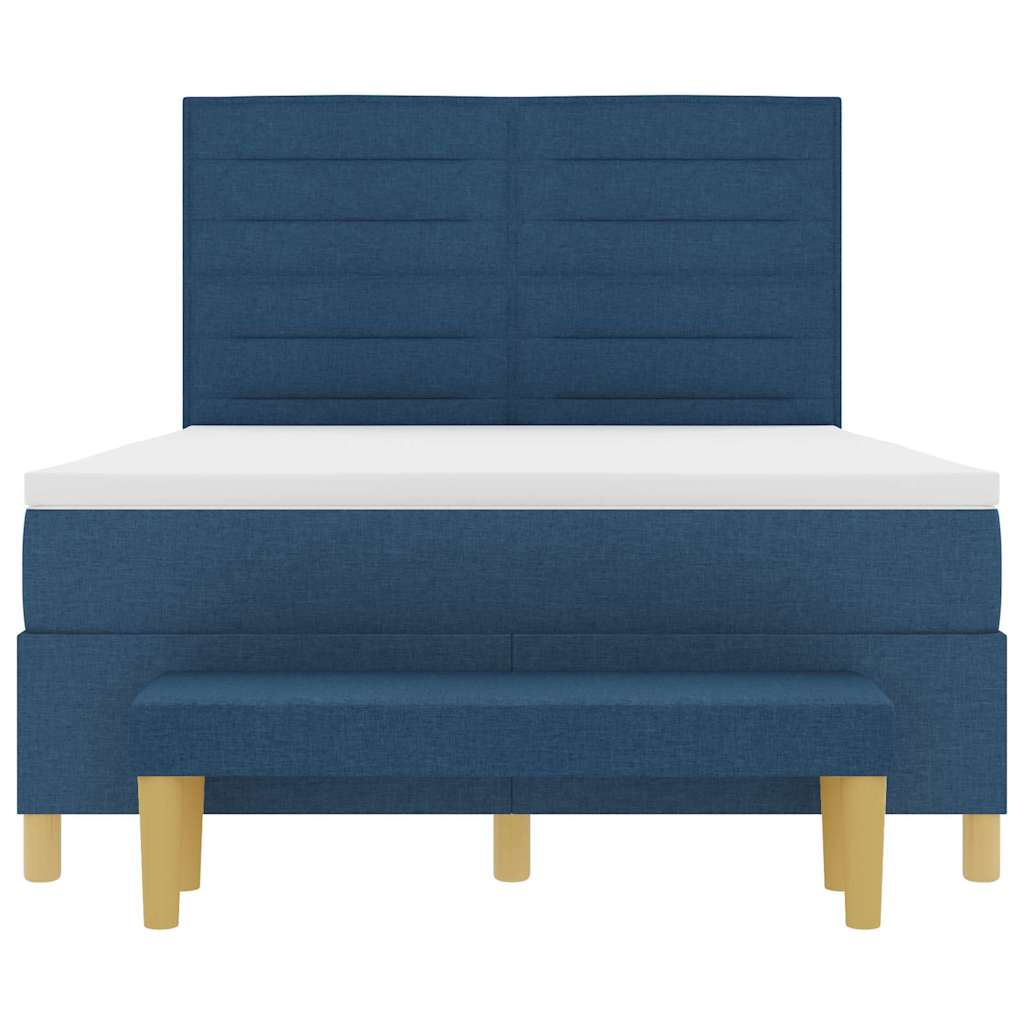 Box spring seng med hovedgærde Blå 200 x 160 cm Stof