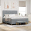 Box spring seng med hovedgærde Lysegrå 200 x 180 cm Stof