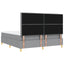 Box spring seng med hovedgærde Lysegrå 200 x 180 cm Stof