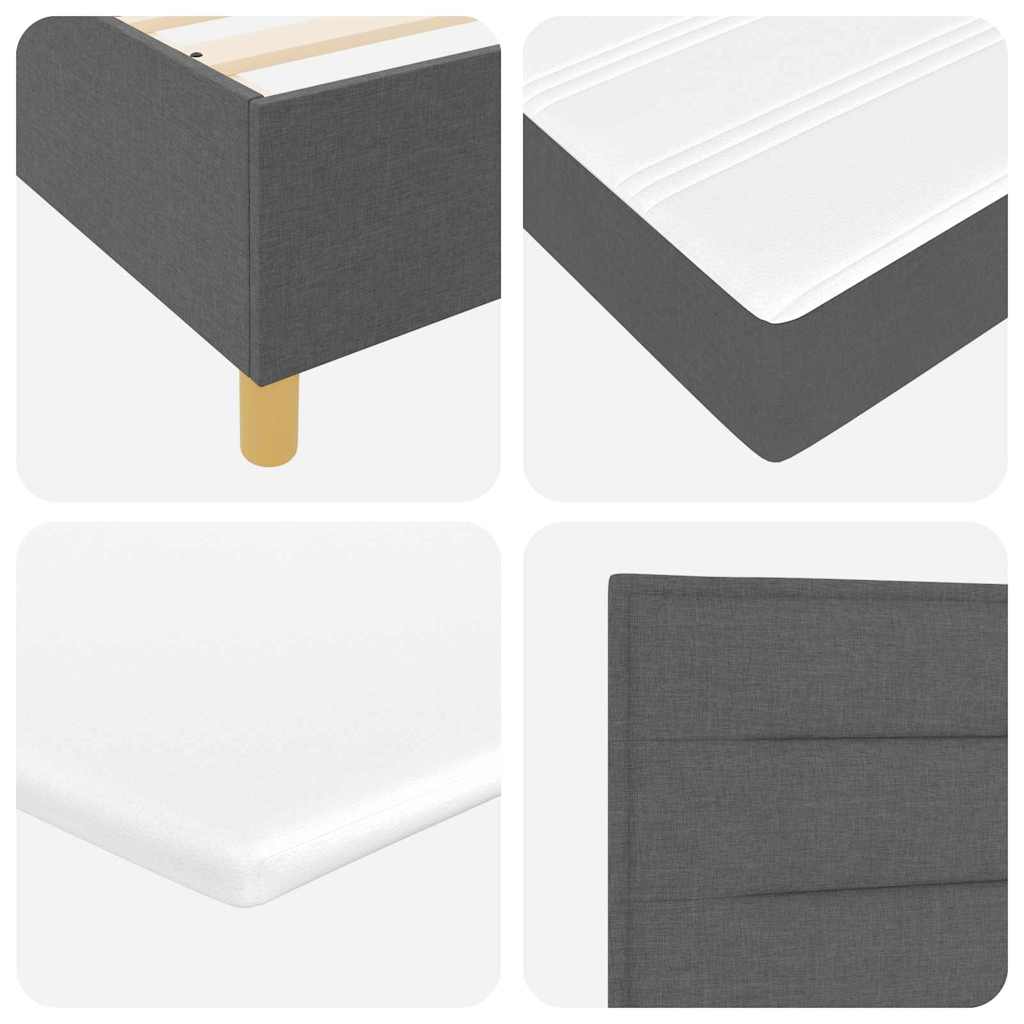 Box spring seng med hovedgærde Mørkegrå 200 x 180 cm Stof