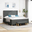 Box spring seng med hovedgærde Mørkegrå 200 x 180 cm Stof