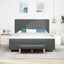 Box spring seng med hovedgærde Mørkegrå 200 x 180 cm Stof