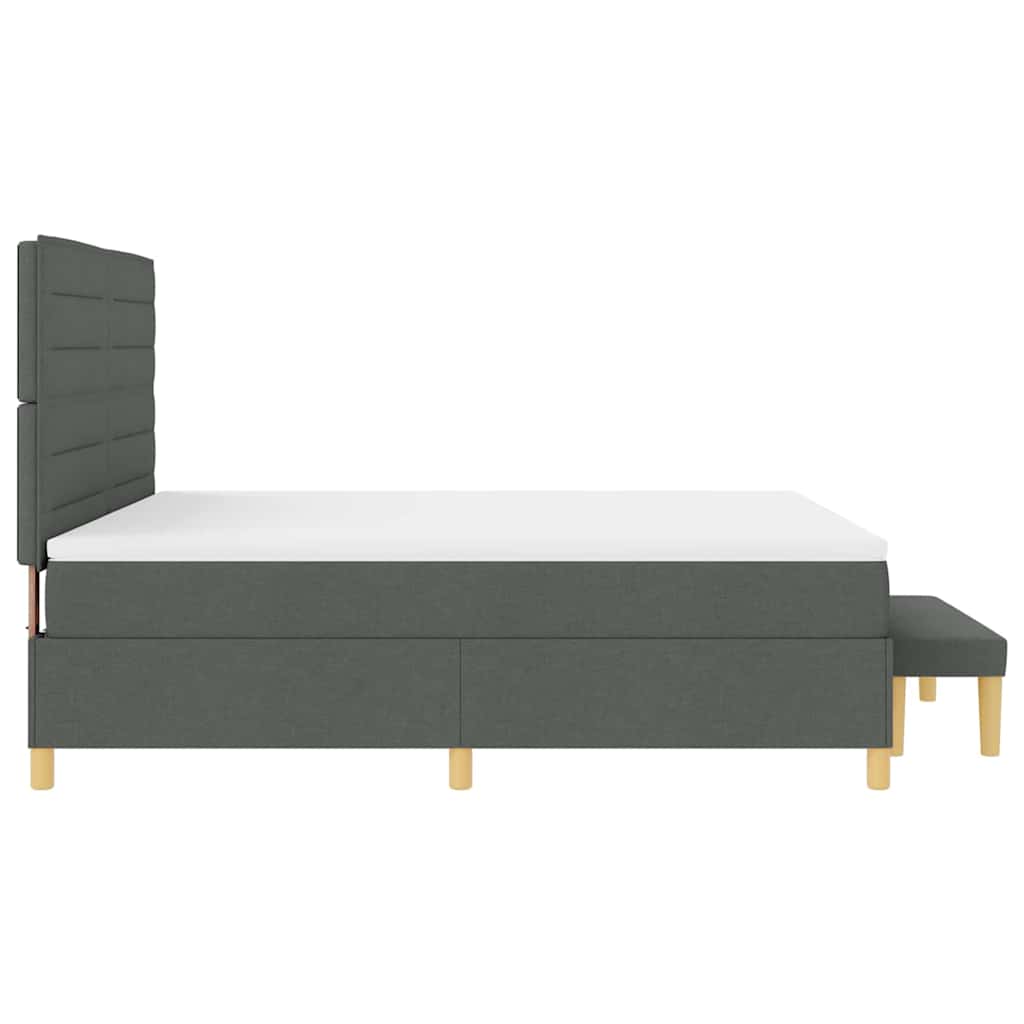 Box spring seng med hovedgærde Mørkegrå 200 x 180 cm Stof