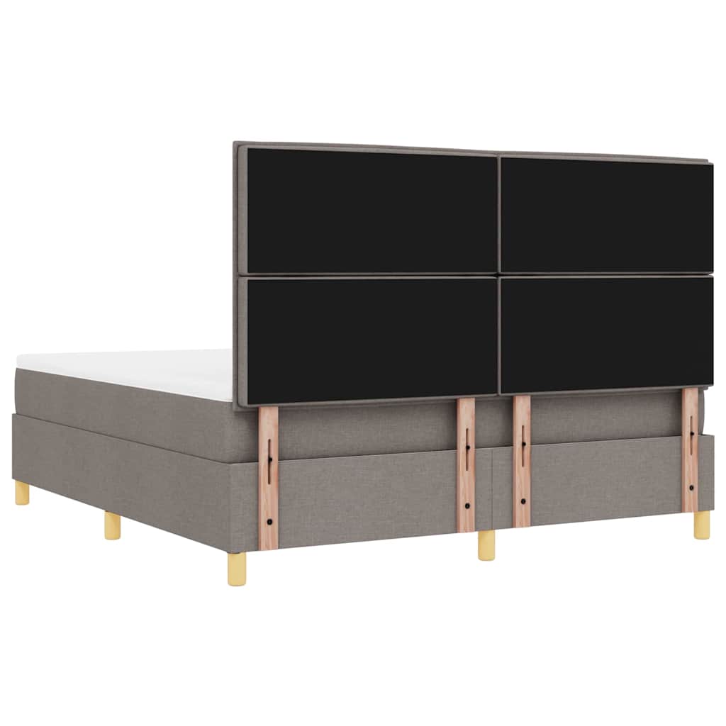 Box spring seng med hovedgærde Gråbrun 180 x 200 cm Stof