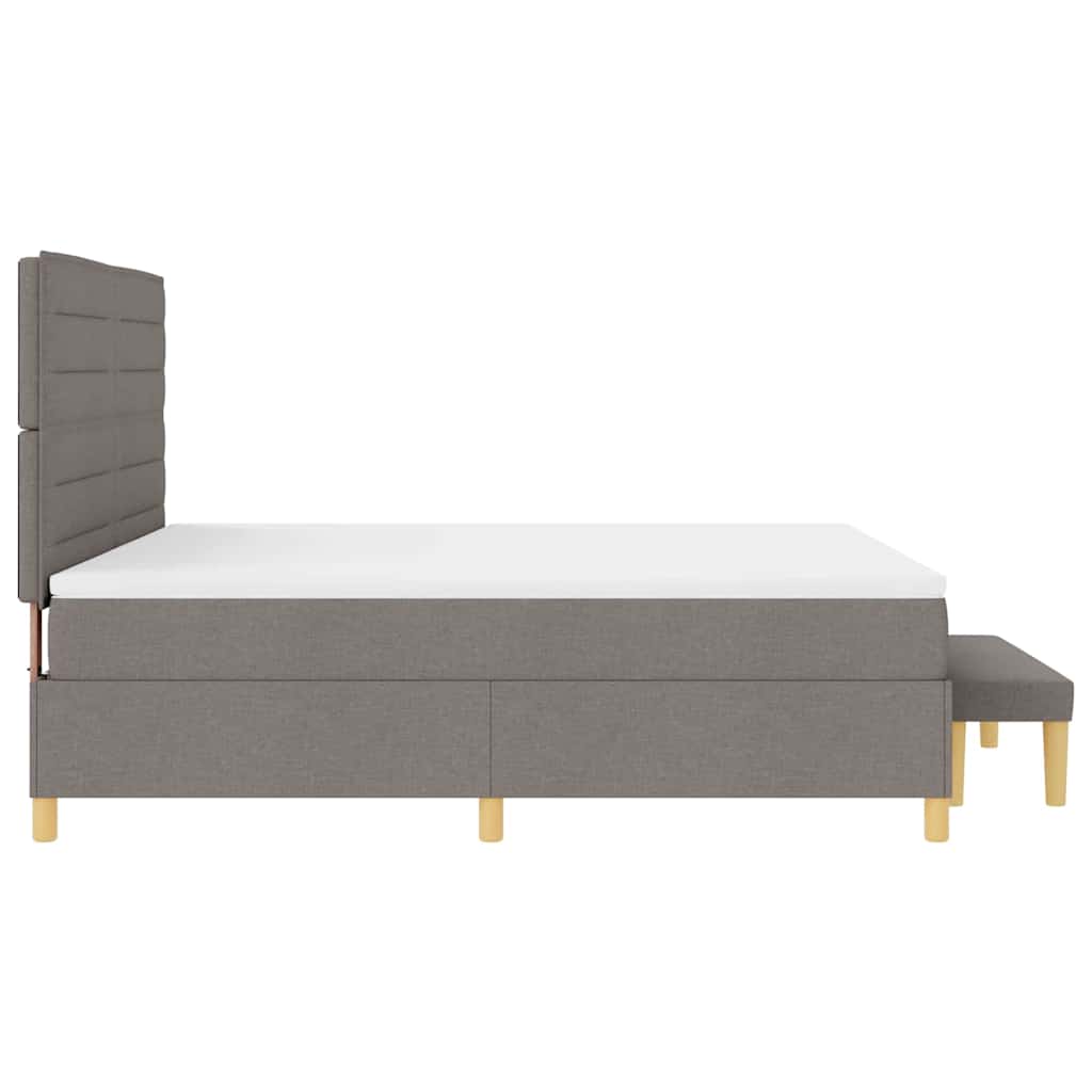 Box spring seng med hovedgærde Gråbrun 180 x 200 cm Stof