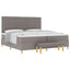 Box spring seng med hovedgærde Gråbrun 200 x 200 cm Stof