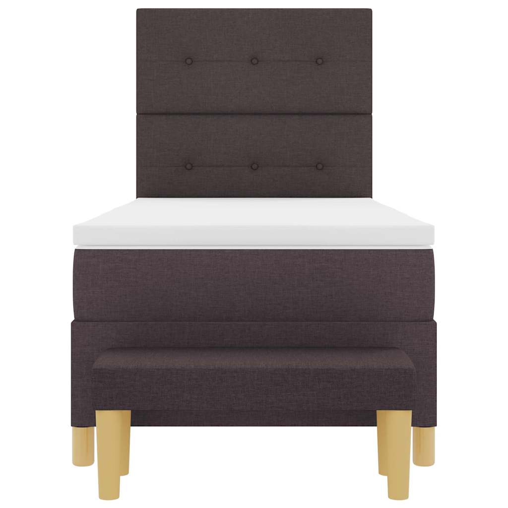 Box spring seng med hovedgærde Mørkebrun 190 x 90 cm Stof