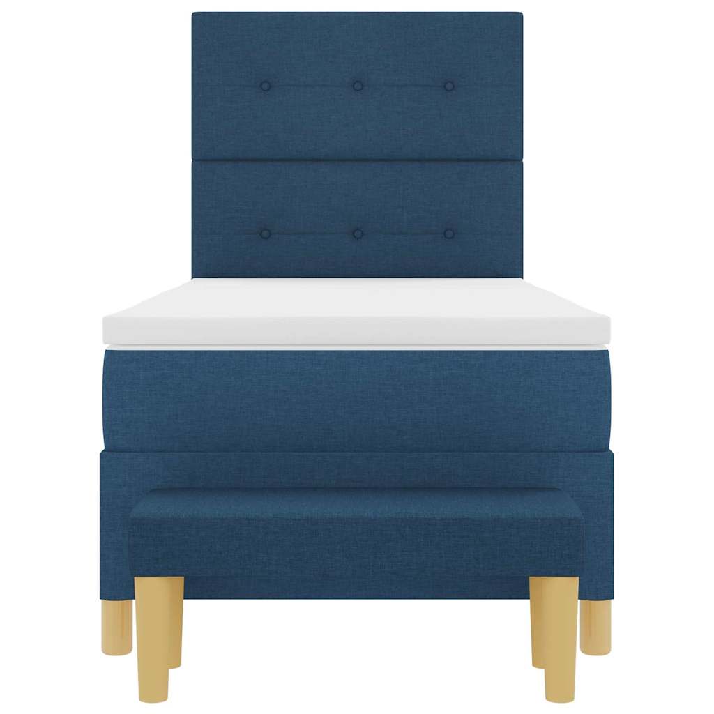 Box spring seng med hovedgærde Blå 190 x 90 cm Stof