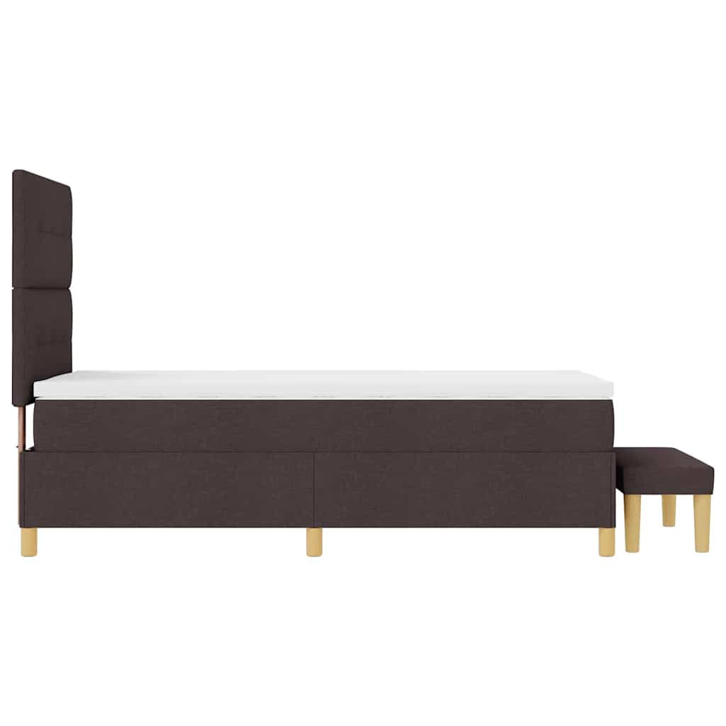 Box spring seng med hovedgærde Mørkebrun 200 x 90 cm Stof