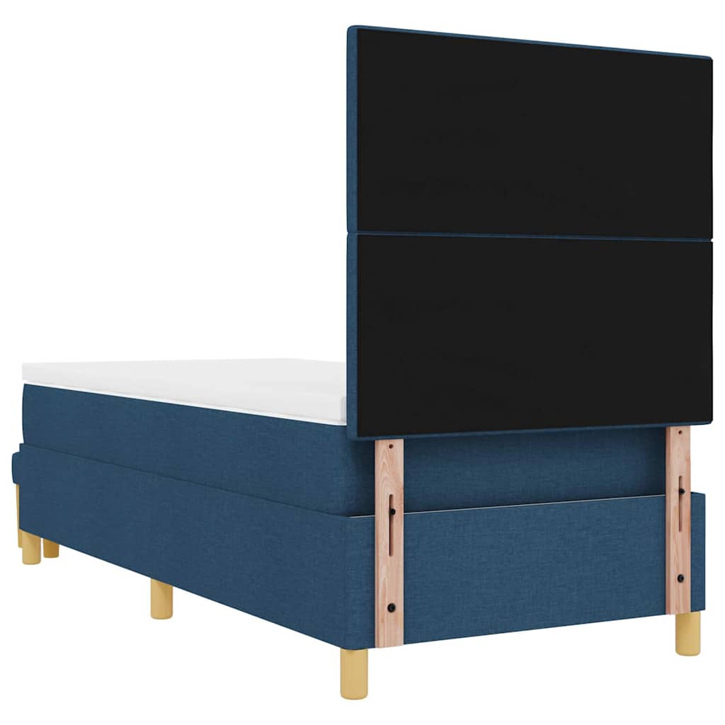 Box spring seng med hovedgærde Blå 200 x 90 cm Stof