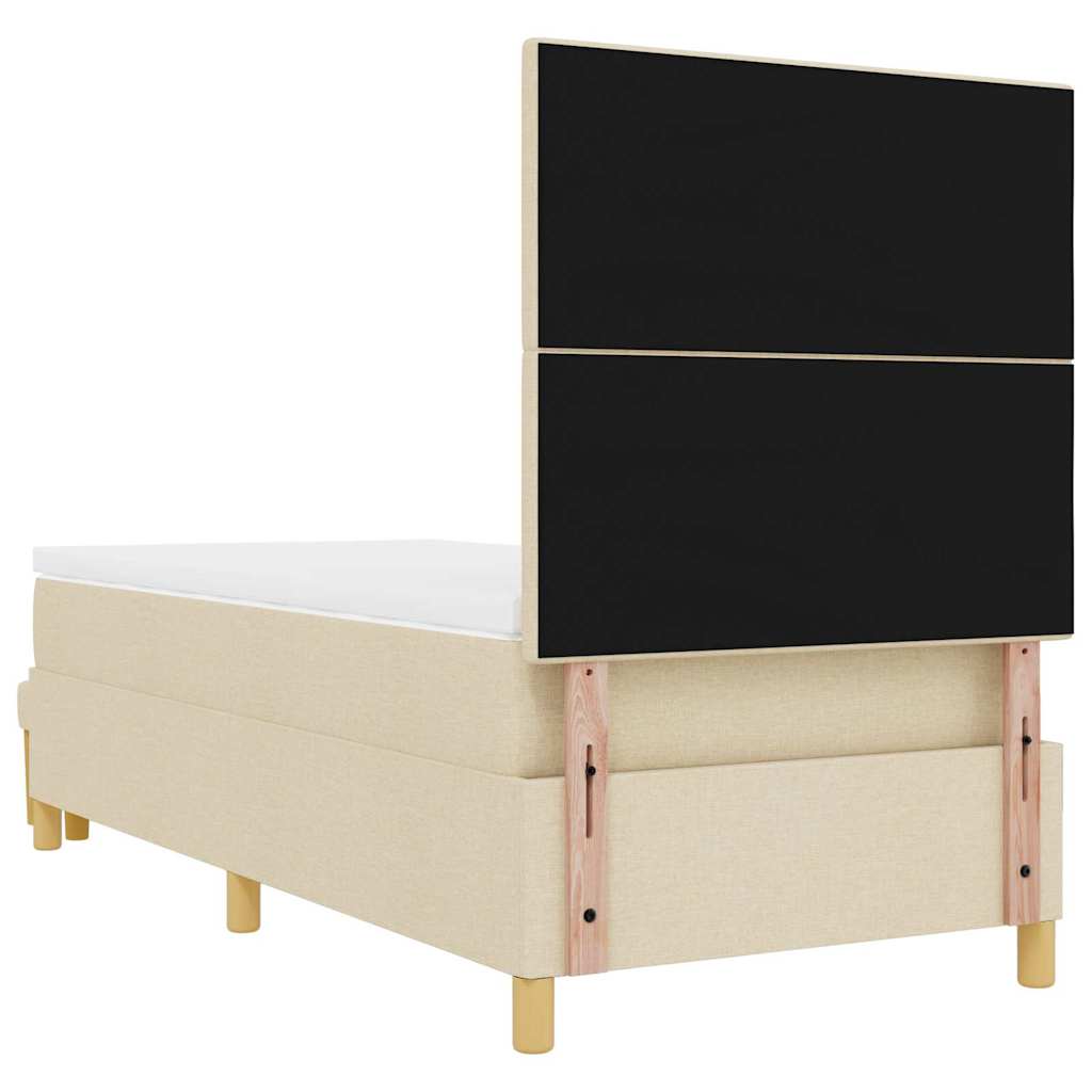 Box spring seng med hovedgærde Creme 200 x 100 cm Stof