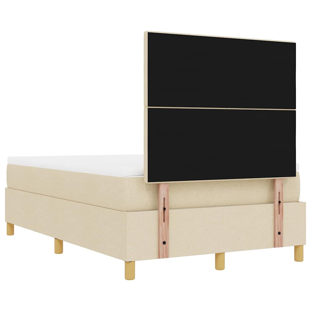 Box spring seng med hovedgærde Creme 190 x 120 cm Stof