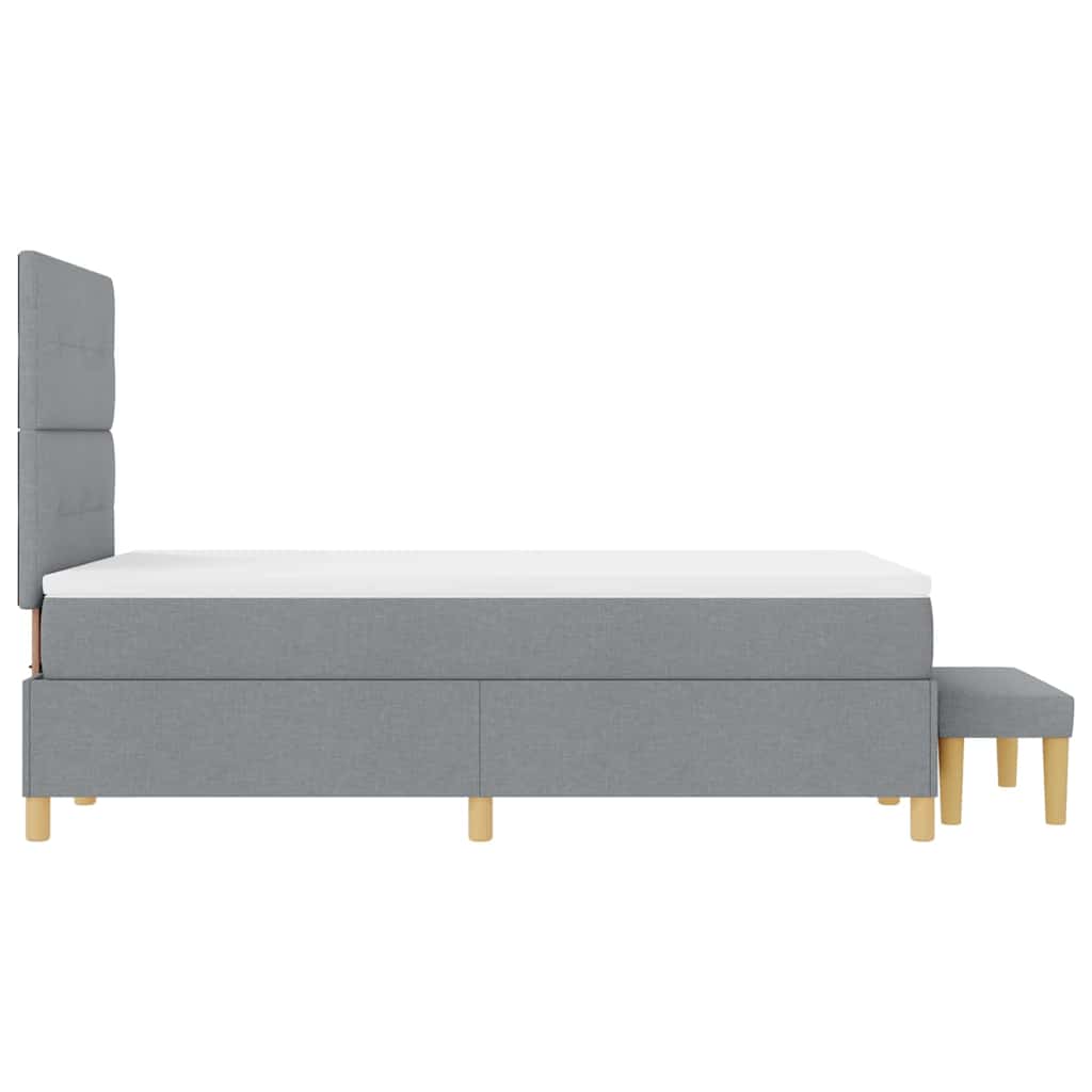 Box spring seng med hovedgærde Lysegrå 120 x 200 cm Stof