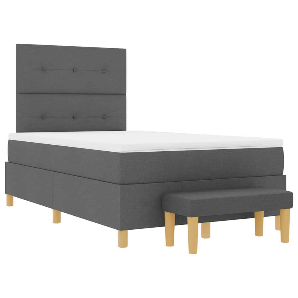 Box spring seng med hovedgærde Mørkegrå 200 x 120 cm Stof