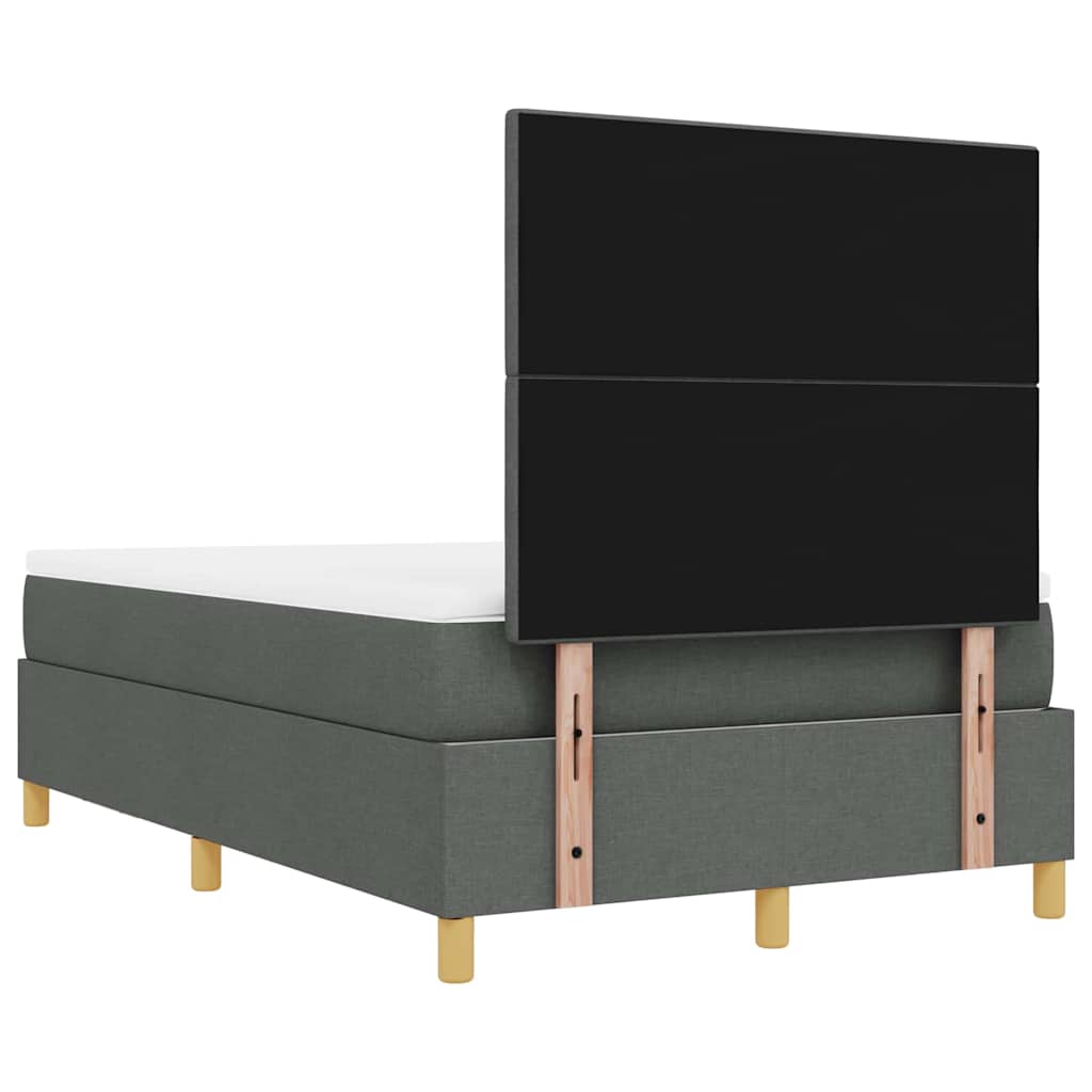 Box spring seng med hovedgærde Mørkegrå 200 x 120 cm Stof