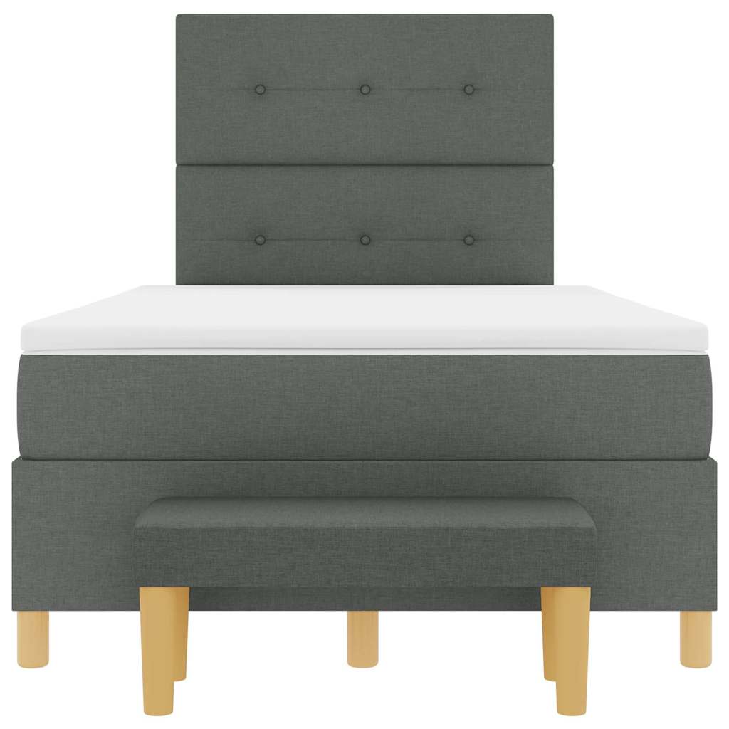 Box spring seng med hovedgærde Mørkegrå 200 x 120 cm Stof