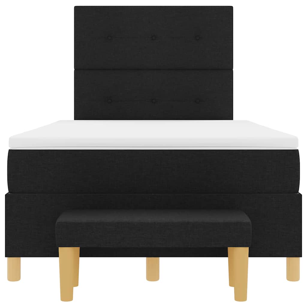 Box spring seng med hovedgærde Sort 200 x 120 cm Stof