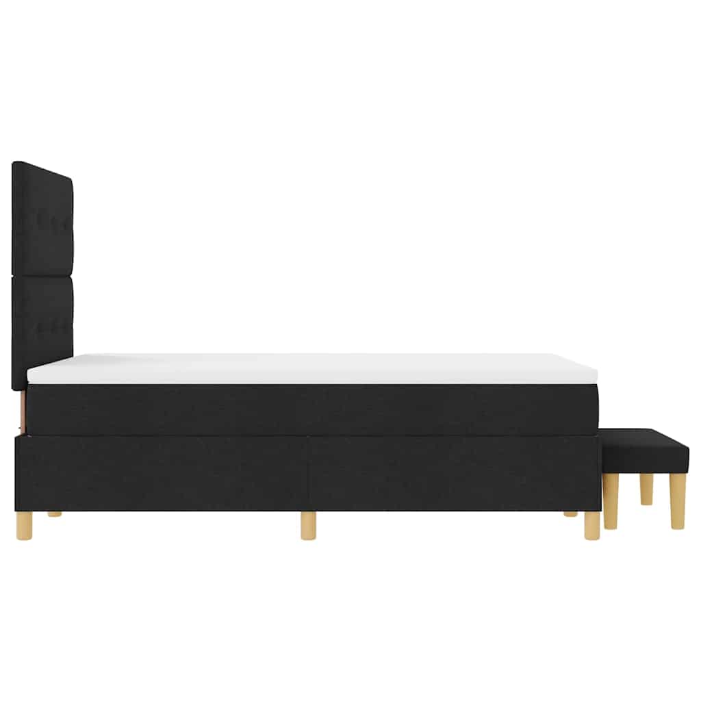 Box spring seng med hovedgærde Sort 200 x 120 cm Stof
