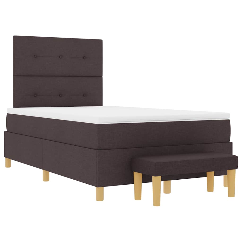 Box spring seng med hovedgærde Mørkebrun 200 x 120 cm Stof