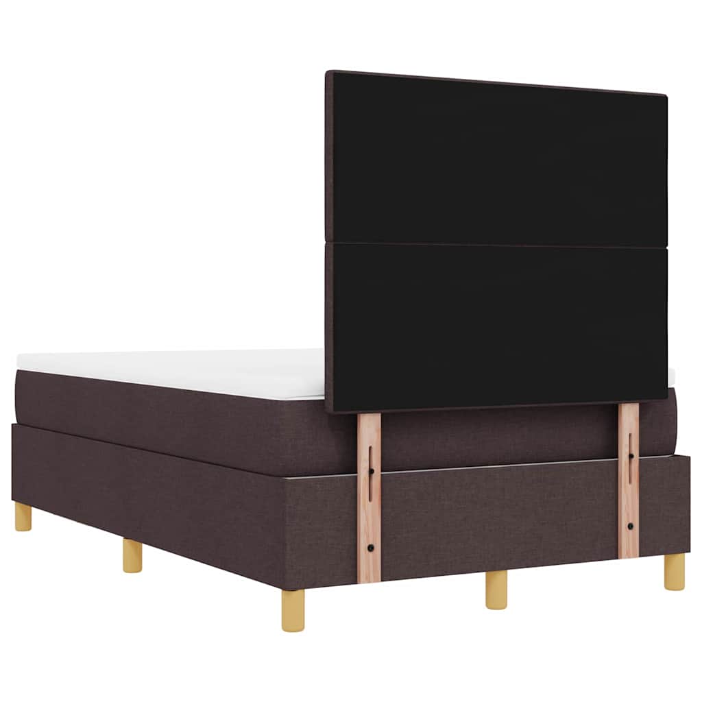 Box spring seng med hovedgærde Mørkebrun 200 x 120 cm Stof