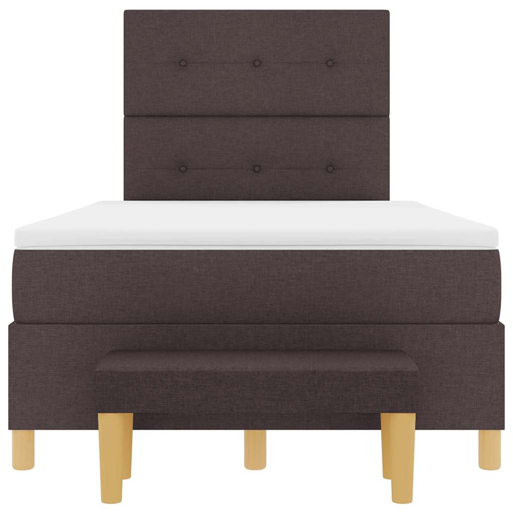 Box spring seng med hovedgærde Mørkebrun 200 x 120 cm Stof