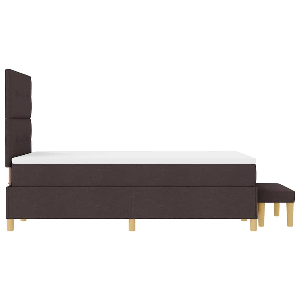 Box spring seng med hovedgærde Mørkebrun 200 x 120 cm Stof
