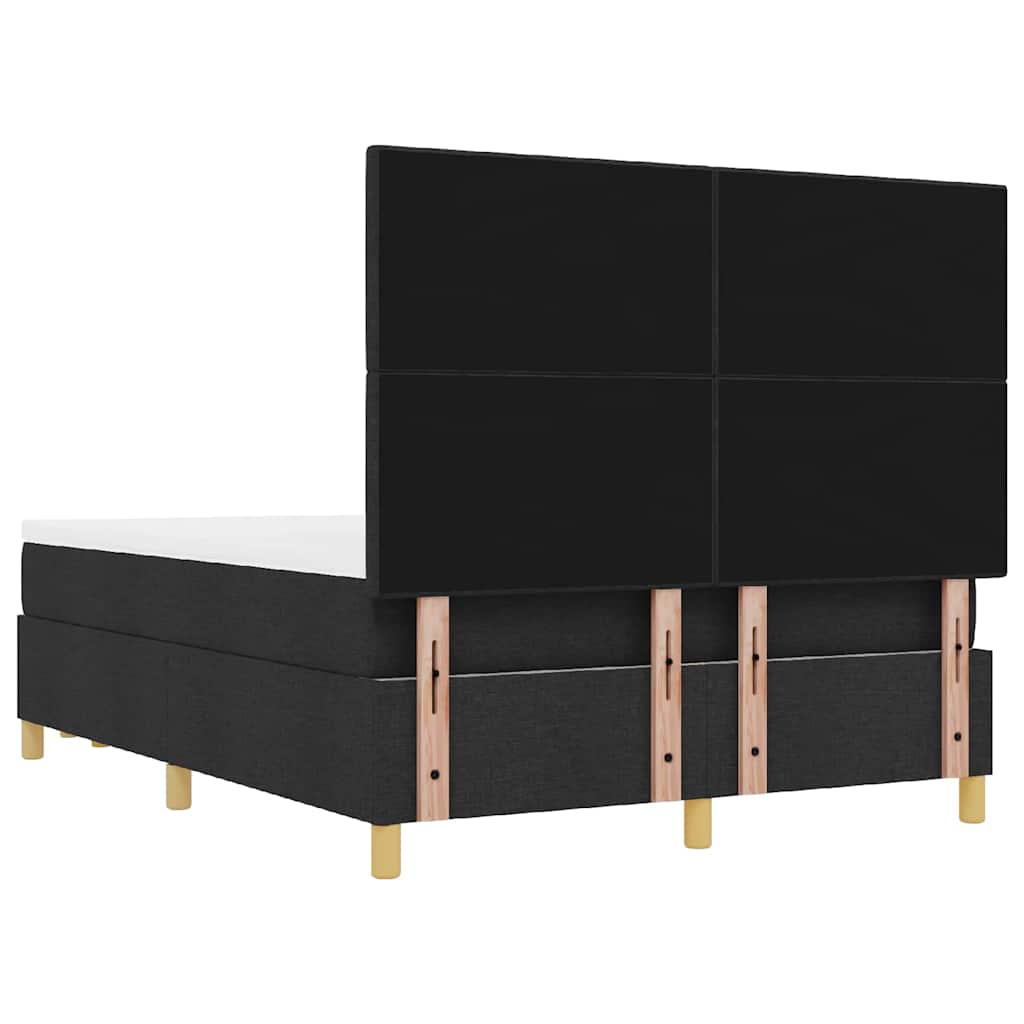 Box spring seng med hovedgærde Sort 200 x 140 cm Stof