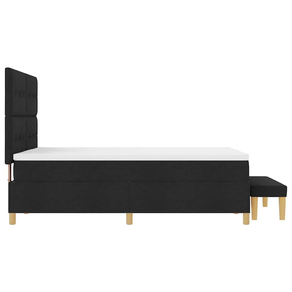 Box spring seng med hovedgærde Sort 200 x 140 cm Stof