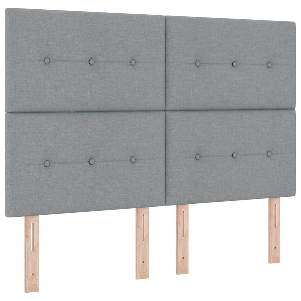 Box spring seng med hovedgærde Lysegrå 200 x 160 cm Stof