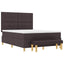 Box spring seng med hovedgærde Mørk Brun 200 x 160 cm Stof