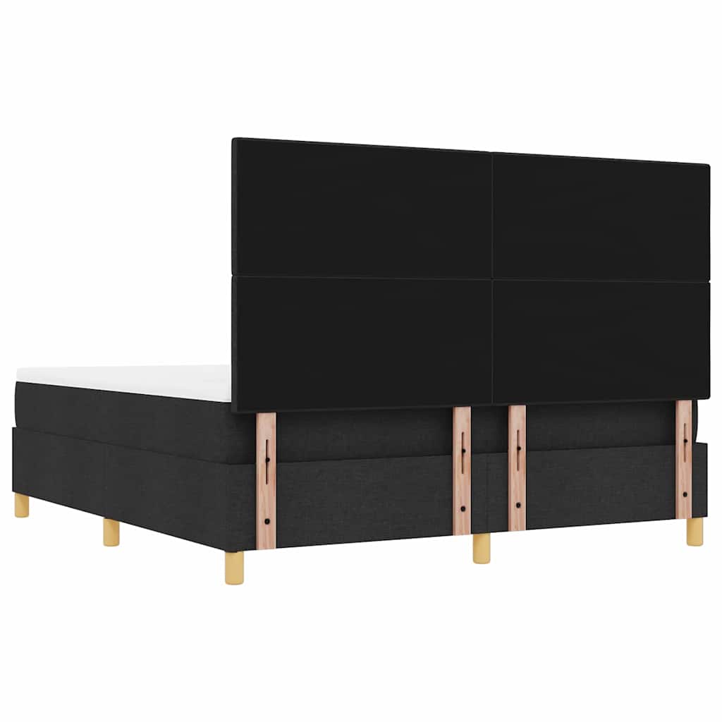 Box spring seng med hovedgærde Sort 200 x 180 cm Stof