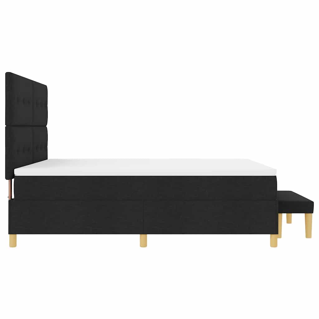Box spring seng med hovedgærde Sort 200 x 180 cm Stof