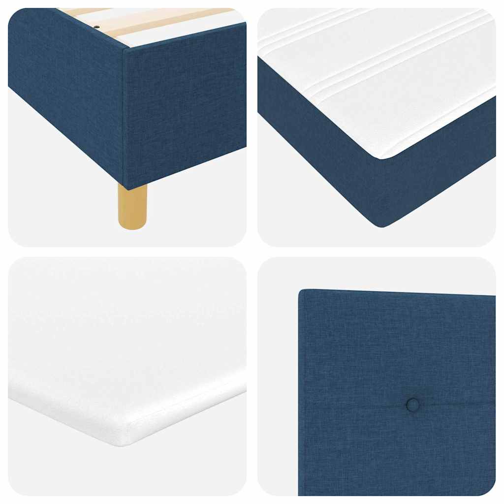 Box spring seng med pude med hovedgærde Blå 200 x 180 cm Stof
