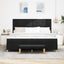 Box spring seng med hovedgærde Sort 200 x 200 cm Stof