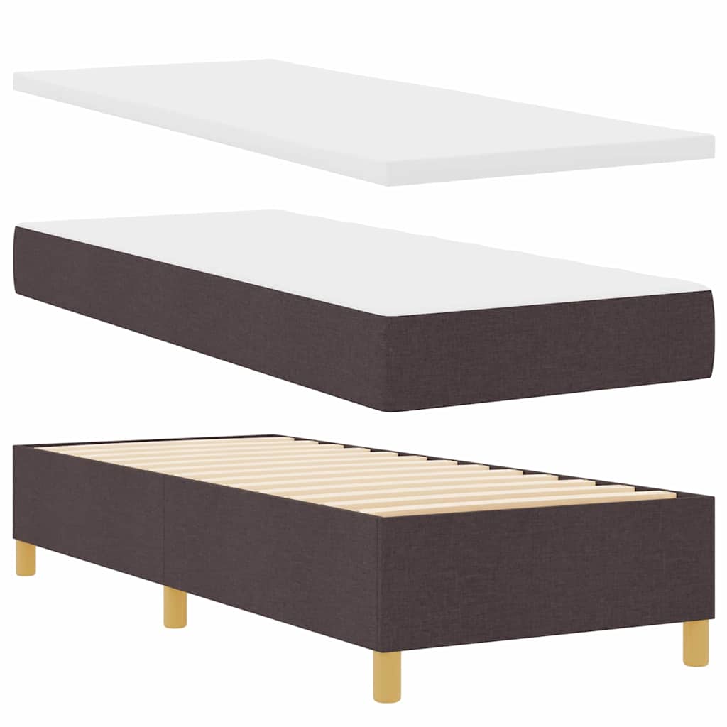 Box spring seng med hovedgærde Mørkebrun 200 x 80 cm Stof