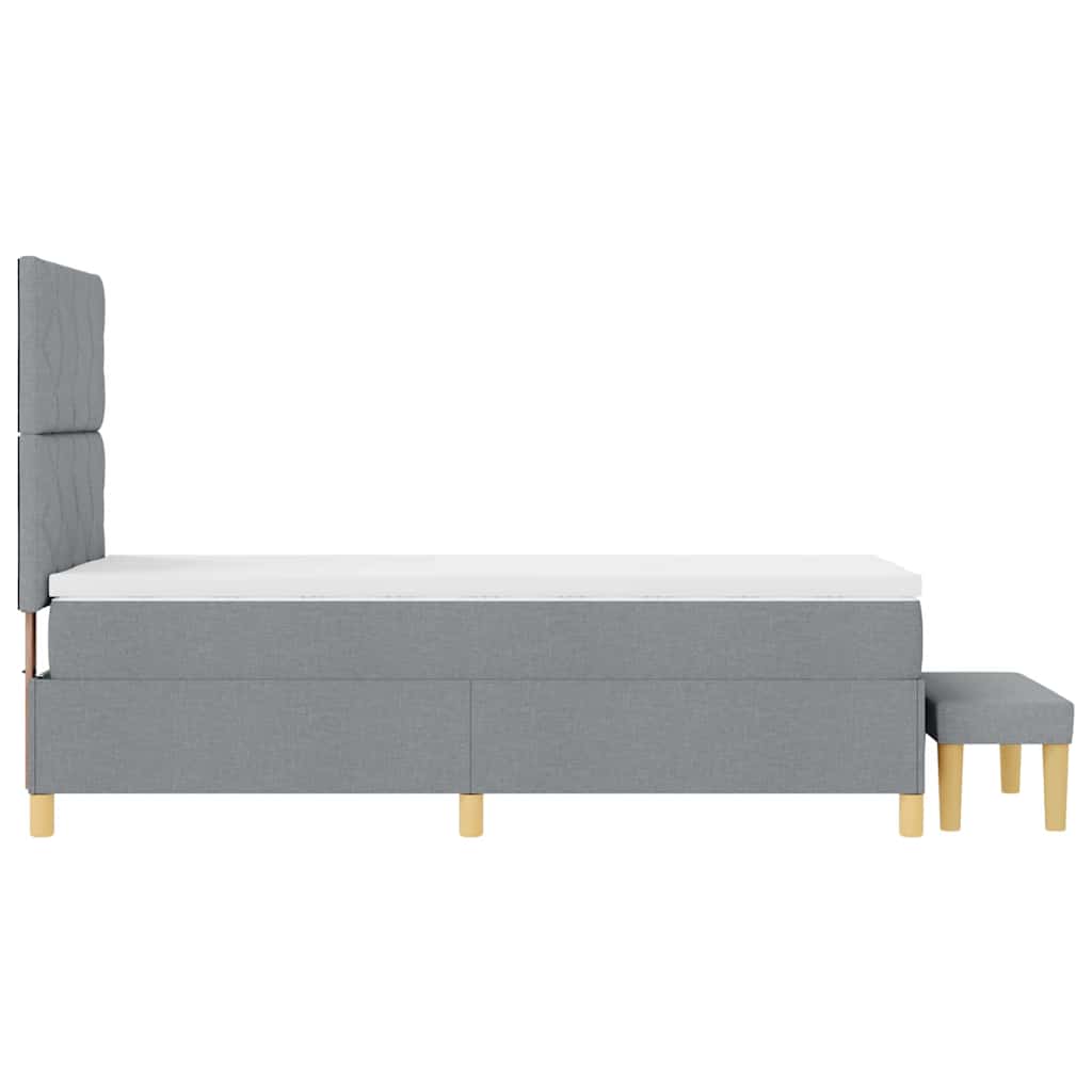 Box spring seng med pude Lysegrå 190 x 90 cm Stof