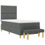 Box spring seng med pude Mørkegrå 190 x 90 cm Stof