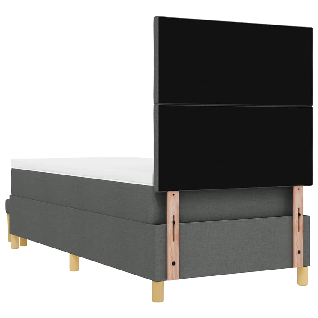 Box spring seng med pude Mørkegrå 190 x 90 cm Stof
