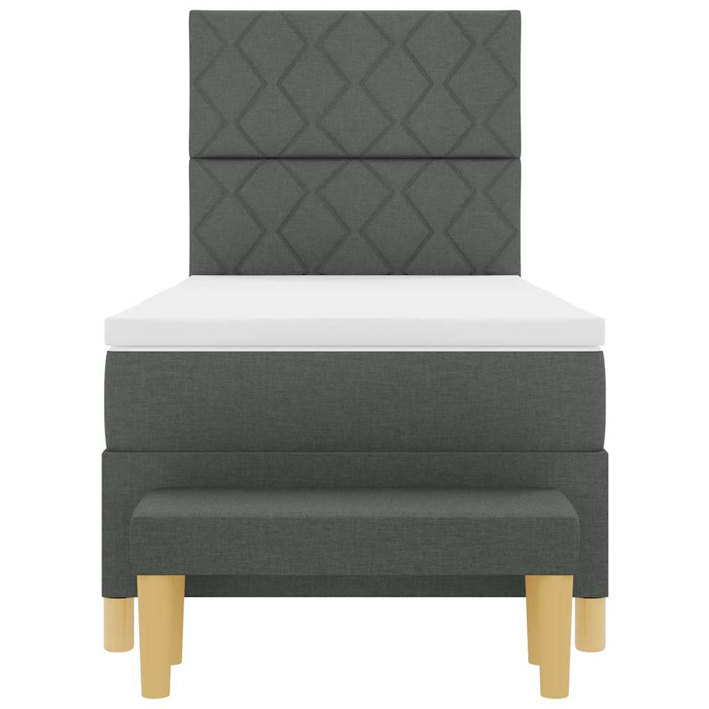 Box spring seng med pude Mørkegrå 190 x 90 cm Stof