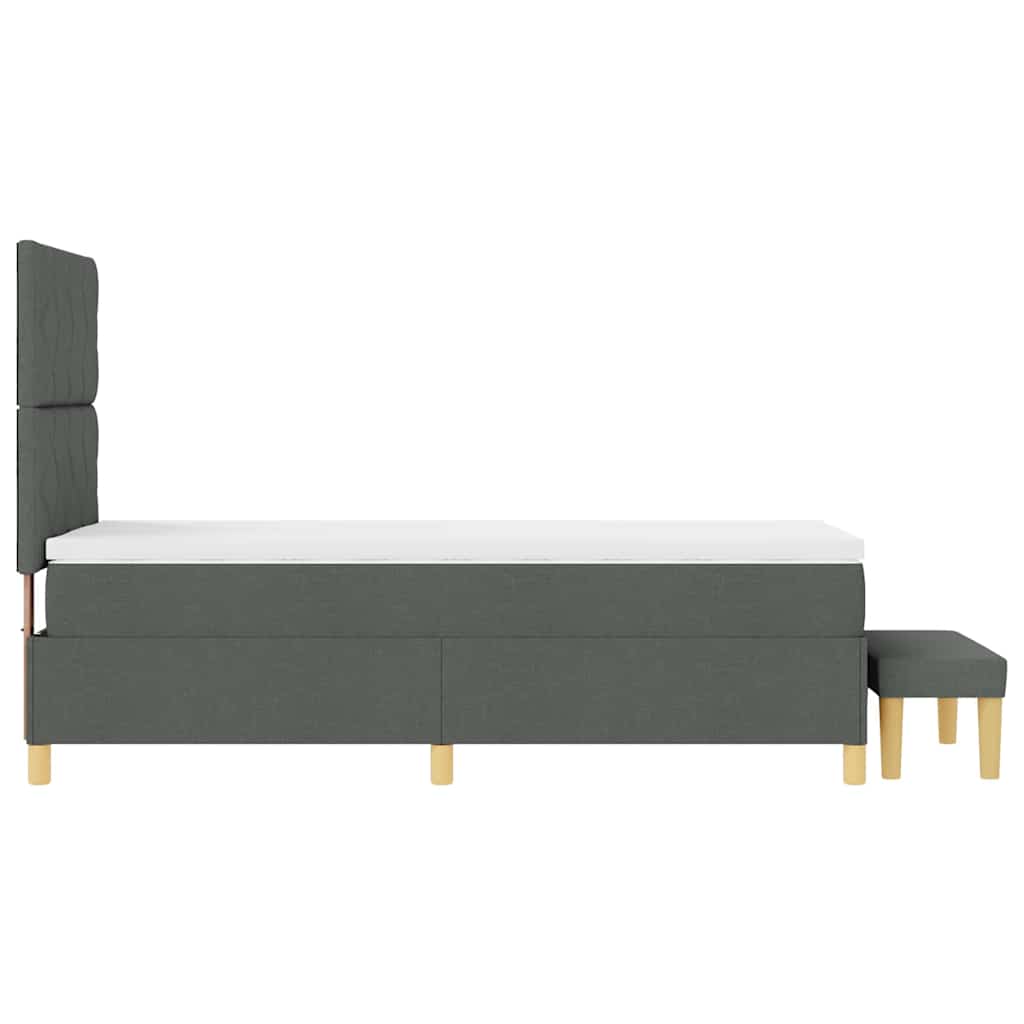 Box spring seng med pude Mørkegrå 190 x 90 cm Stof