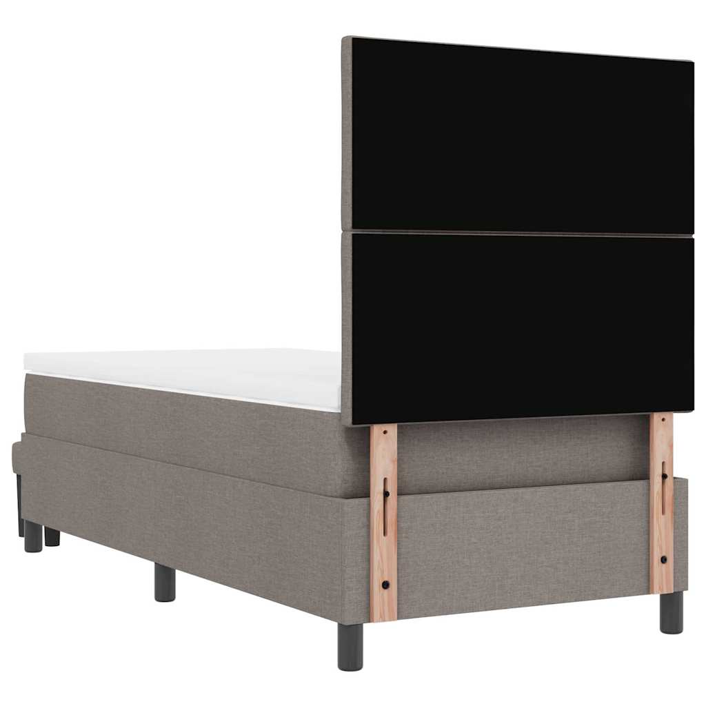 Box spring seng med pude Gråbrun 190 x 90 cm Stof