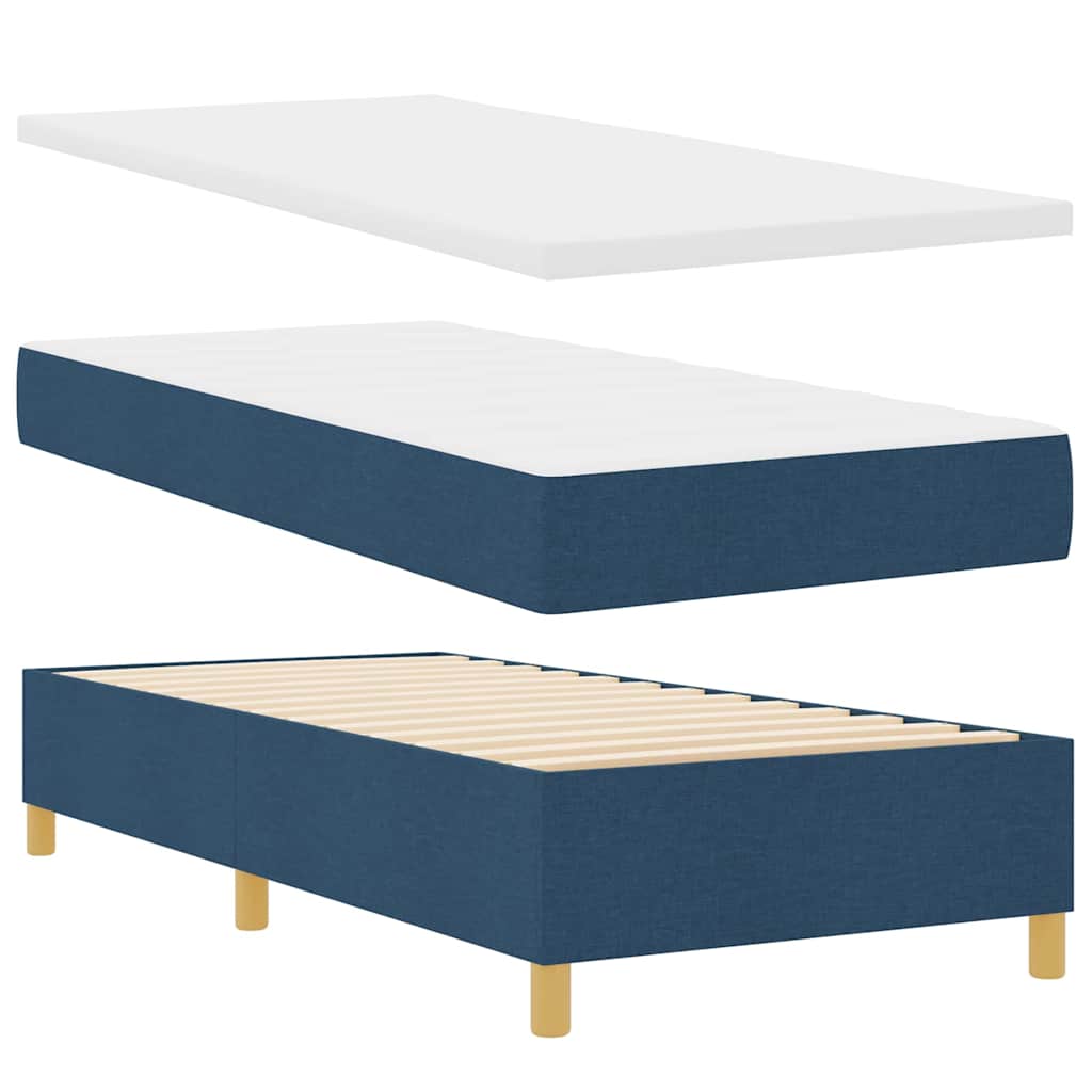 Box spring seng med hovedgærde Blå 190 x 90 cm Stof