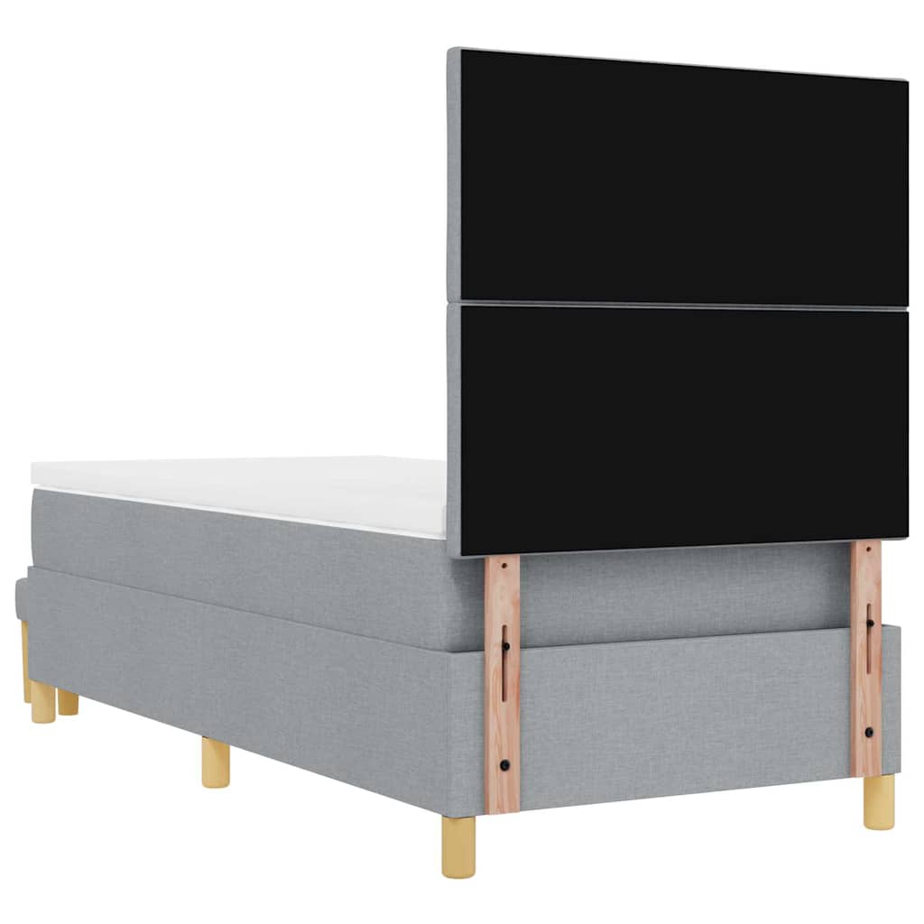 Box spring seng med hovedgærde Lysegrå 200 x 80 cm Stof