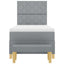 Box spring seng med hovedgærde Lysegrå 200 x 80 cm Stof