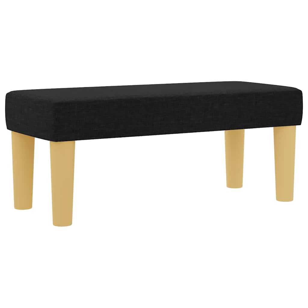 Box spring seng med pude med hovedgærde Sort 200 x 90 cm Stof