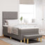 Box spring seng med hovedgærde Gråbrun 90 x 200 cm Stof