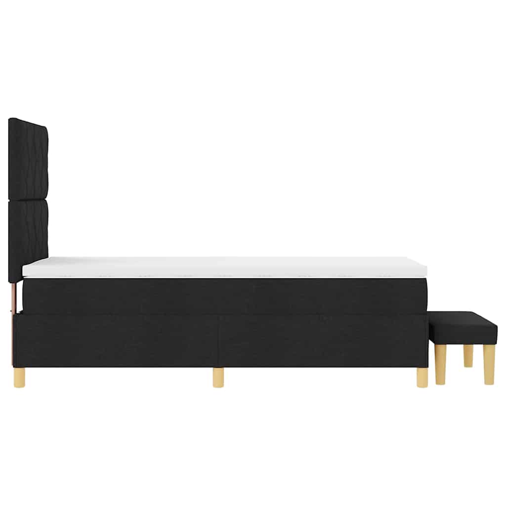 Box spring seng med pude med hovedgærde Sort 200 x 100 cm Stof