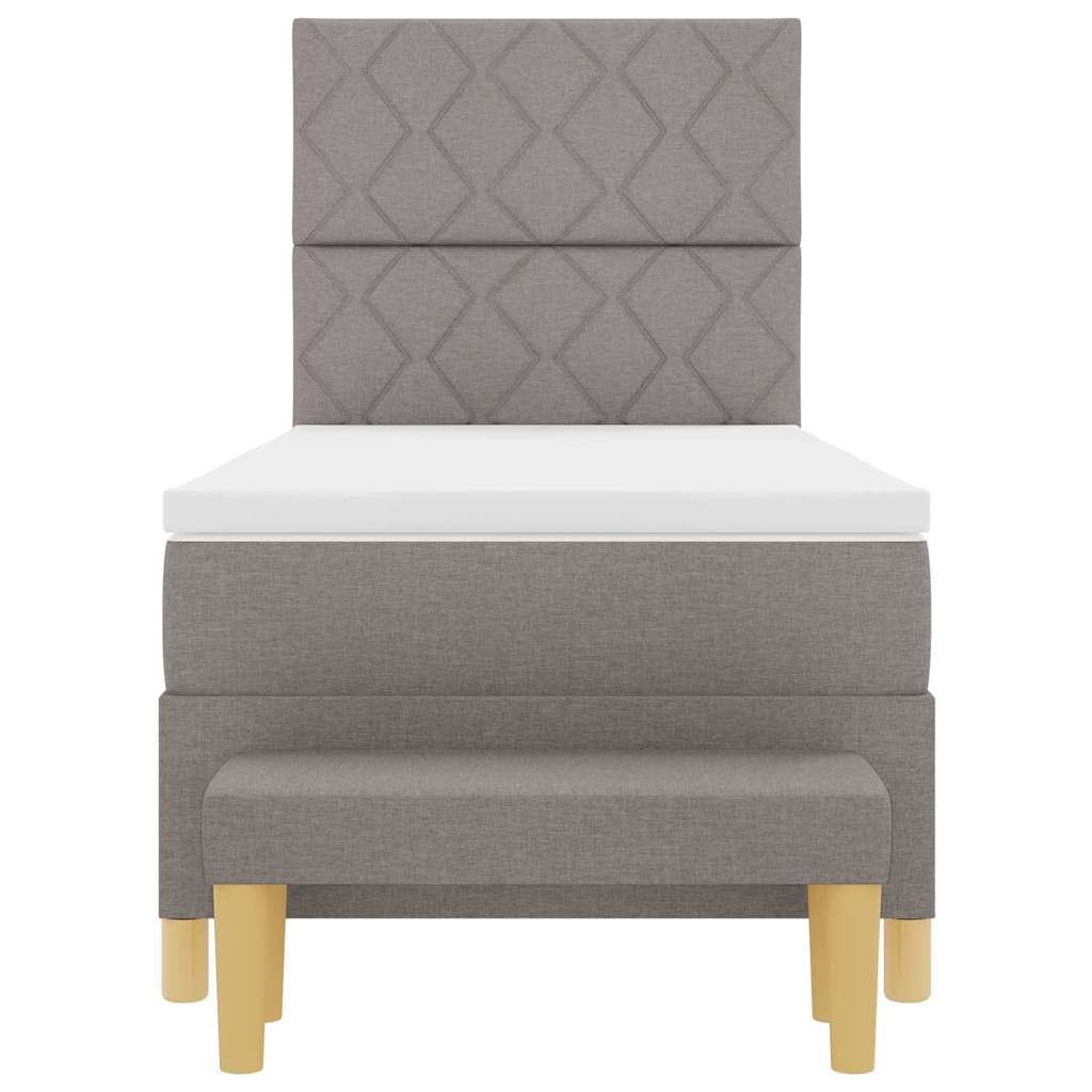 Box spring seng med hovedgærde Gråbrun 100 x 200 cm Stof