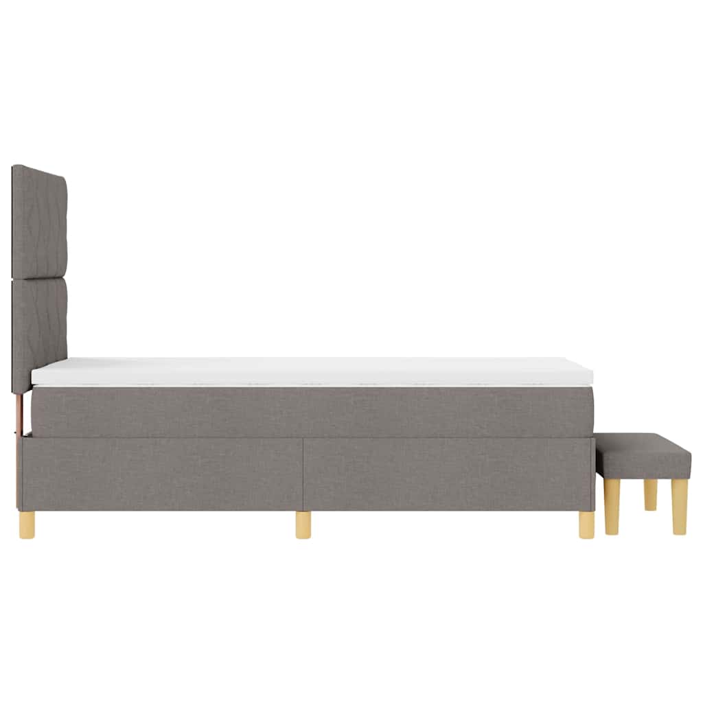Box spring seng med hovedgærde Gråbrun 100 x 200 cm Stof